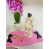 Mikasso Elyapımı Dekoratif Mum & Takı Tabağı/ Handmade Decoratıve Candle & Jewellry Tray (Stoneware) Beton P - Çok Renkli