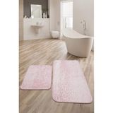 Mikasso Emboss 2 Parça Peluş Banyo Paspası Klozet Takımı Kaymaz Taban Polyamid Pembe - Çok Renkli