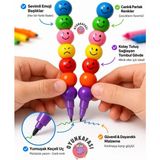 Mikasso Emoji Başlıklı Keçeli Kalem 2 Adet – Renkli Eğlenceli Çocuk Kalemi Karne Hediyesi Çok Renkli Tehlike