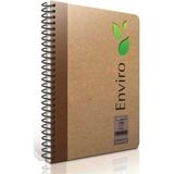 Mikasso Enviro 17X24CM 100YP Düz Spiralli Kraft Kapak Not Defteri / B4 Karton Spiralli Çizgisiz 100 Yaprak B - Çok Renkli