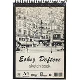 Mikasso Eskiz Defteri A4 Spralli 50 Yaprak 1 Adet 100 gr 210X297 mm Sketch Book Üstten Açılmalı Ezkiz Defter - Çok Renkli