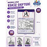 Mikasso Eskiz Defteri Mona Lisa Telli A4 Defter Karton Spiralli Çizgisiz 50 Yaprak Orta Boy Çok Renkli Resim