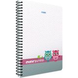 Mikasso Evernote A4 100 Yaprak Çizgili Spiralli Defter Sert Düz Kareli 100 Yaprak Orta Boy Beyaz Okul Defter - Çok Renkli