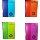Mikasso Faber-Castell Bicolor Spiralli Defter 80 Yp Çizgili Yumuşak Spiralli Çizgili Büyük Boy Turuncu Okul - Çok Renkli