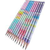 Mikasso Faber-Castell Deniz Kızı Desenli Kurşun Kalem, 2b, 12'li Set, Pastel Renkli Çok Renkli