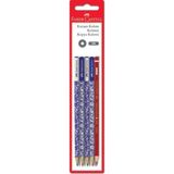 Mikasso Faber - Castell Floral Kurşun Kalem + Kırmızı Kopya Kalemi Kırmızı - Çok Renkli