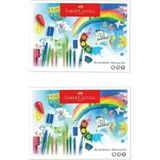 Mikasso Faber-Castell Karton Kapak Resim Defteri 25X35 cm 15 Yaprak (5075400025) 2'li Karton Düz Çizgisiz Or - Çok Renkli