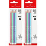 Mikasso Faber-Castell Şövalye Kurşun Kalem Seti Pastel Hb 8 Adet Pembe - Çok Renkli