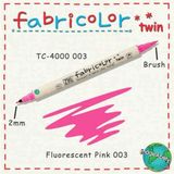 Mikasso Fabricolor Twin Çift Uçlu Kumaş Boyama Kalemi Fluorescent Pınk Beyaz - Çok Renkli