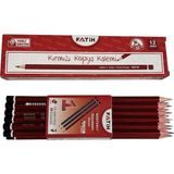 Mikasso Fatih 12'li Mercanlı Kurşun Kalem+Fatih 12'li Kırmızı Kopya Kalemi Kırmızı - Çok Renkli