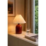 Mikasso Feray Bordo Metal Gövdeli 34 cm Krem Pileli Abajur Metal Bordo - Çok Renkli