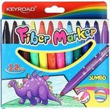 Mikasso Fiber Marker 12 Li Keçeli Kalem Yeni Seri Beyaz - Çok Renkli