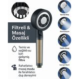 Mikasso Filtreli 5 Fonksiyonlu Krom Yüksek Basınçlı Masajlı Ayarlanabilir Duş Başlığı Siyah Plastik