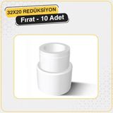 Mikasso Fırat Pprc Redüksiyon 32X20 mm (10 Adet) | Temiz Su Tesisatı Boru Çap Düşürücü Bağlantı Parçası