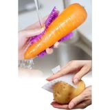 Mikasso Fırça Parmağa Takılan Plastik Temizlik Fırçası Kare Bej
