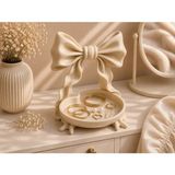 Mikasso Fiyonk Tasarımlı Takı ve Aksesuar Düzenleyici Tepsi – Dekoratif Organizer – 14X12X18 cm Plastik Krem - Çok Renkli