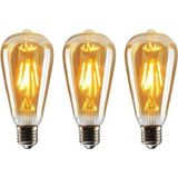 Mikasso Flamanlı Rustik ST64 4 Watt LED Ampul 3 Lü Paket Beyaz
