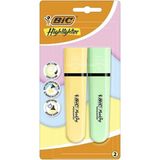 Mikasso Flat Fosforlu Kalem 2 Li Pastel Sarı+Yeşil 517921 Bej - Çok Renkli