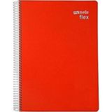 Mikasso Flex A4 120 Yaprak 2 Kareli 2 Çizgili Konulu Defter Kırmızı Sert Spiralli Çizgili 120 Yaprak Büyük B - Çok Renkli