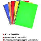 Mikasso Flex A4 Pp Kapak Spiralli Defter 80 Yp Çizgili Sert Spiralli Çizgili Büyük Boy Çok Renkli Okul Defte