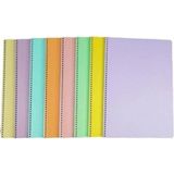 Mikasso Flex Pastel 40 Yaprak A4 Pp Kapak Spiralli Defter (6 Adet Çizgili) Yumuşak Spiralli Çizgili 40 Yapra - Çok Renkli