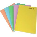 Mikasso Flex Pastel 80 Yaprak A4 Pp Kapak Dikişli Defter (2 Adet Çizgili-4 Adet Kareli) Karton Düz Çizgili B - Çok Renkli