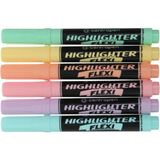 Mikasso Flexi Highlighter Esnek Uçlu Fosforlu Kalem Seti 6'lı Pastel Renkler Çok Renkli