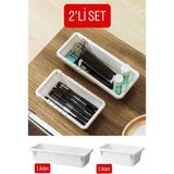 Mikasso Flexi S-M 2'li Set Uzayabilen Çekmece Içi Düzenleyici Kırtasiye Organizer - Dolap Içi Organizer Seti