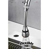 Mikasso Flexible 360 Esnek Spiral Hortumlu Batarya Ucu Başlığı 2 Farklı Mod Fonksiyonlu Musluk Başlığı Krom