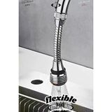 Mikasso Flexible 360 Esnek Spiral Hortumlu Batarya Ucu Başlığı 2 Farklı Mod Fonksiyonlu Musluk Başlığı
