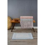 Mikasso Flo 4'lü Ayak Desenli Ayak Havlusu Seti 50X70 cm %100 Pamuk Yüksek Su Emici Pamuk Çok Renkli