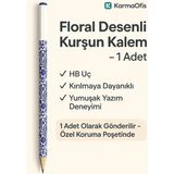 Mikasso Floral Desenli Kurşun Kalem 1 Adet – 2b Yazım – Şık Desenli Kalem | Beyaz Beyaz - Çok Renkli