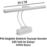 Mikasso Flüt Aplik 35 cm LED Duvar Lambası 6500K Beyaz Işık (Beyaz) Metal Beyaz - Çok Renkli