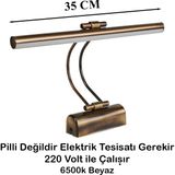 Mikasso Flüt Aplik 35 cm LED Duvar Lambası 6500K Beyaz Işık Metal Kahverengi - Çok Renkli