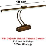 Mikasso Flüt LED Aplik 50 cm 3200K Gün Işığı Banyo Tablo Çalışma Masası Duvar Aydınlatma Lamba (Eskitme) Met - Çok Renkli