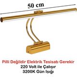 Mikasso Flüt LED Aplik 50 cm 3200K Gün Işığı Banyo Tablo Çalışma Masası Duvar Aydınlatma Lamba (Gold) Metal - Çok Renkli