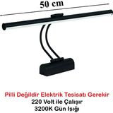 Mikasso Flüt LED Aplik 50 cm 3200K Gün Işığı Banyo Tablo Çalışma Masası Duvar Aydınlatma Lamba (Siyah) Metal - Çok Renkli