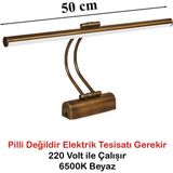 Mikasso Flüt LED Aplik 50 cm 6500K Beyaz Banyo Tablo Çalışma Masası Duvar Aydınlatma Lamba (Eskitme) Metal K - Çok Renkli