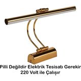 Mikasso Flüt LED Aplik Elektrikli 3200K Gün Işığı Banyo Tablo Çalışma Masası Duvar Aydınlatma Gold Metal Alt - Çok Renkli