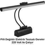 Mikasso Flüt LED Aplik Elektrikli 3200K Gün Işığı Banyo Tablo Çalışma Masası Duvar Aydınlatma Siyah Metal Si - Çok Renkli
