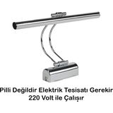 Mikasso Flüt LED Aplik Elektrikli 6500K Beyaz Işık Banyo Tablo Çalışma Masası Duvar Aydınlatma Gümüş Metal B - Çok Renkli