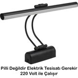 Mikasso Flüt LED Aplik Elektrikli 6500K Beyaz Işık Banyo Tablo Çalışma Masası Duvar Aydınlatma Siyah Metal S - Çok Renkli