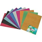 Mikasso Fon Kartonu Simli 50 x 70 cm Simli Turuncu (10 Lu Paket) - Çok Renkli