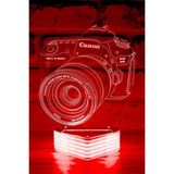 Mikasso Fotoğraf Makinesi Görselli 3D LED Lamba Cam Kırmızı - Çok Renkli