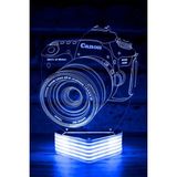 Mikasso Fotoğraf Makinesi Görselli 3D LED Lamba Cam Mavi - Çok Renkli