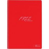 Mikasso Free A4 120 Yaprak Plastik Kapak Spiralli Defter (320450) Çizgisiz Kırmızı Sert Spiralli Çizgisiz 12 - Çok Renkli