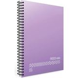 Mikasso Fresco A4 120 Yaprak Plastik Kapak Spiralli Defter (4939) Kareli Mor Sert Spiralli Kareli 120 Yaprak - Çok Renkli