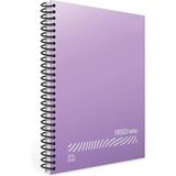 Mikasso Fresco A4 96 Yaprak Plastik Kapak Spiralli Defter (4936) Kareli Mor Yumuşak Spiralli Kareli 96 Yapra - Çok Renkli