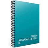 Mikasso Fresco A4 96 Yaprak Plastik Kapak Spiralli Defter (4936) Kareli Turkuaz Yumuşak Spiralli Kareli 96 Y - Çok Renkli