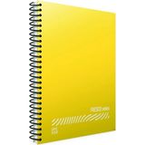 Mikasso Fresco A5 96 Yaprak Plastik Kapak Spiralli Defter (4944) Çizgili Sarı Sert Spiralli Çizgili 96 Yapra - Çok Renkli